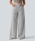 Pantalon casual large taille haute avec poches
