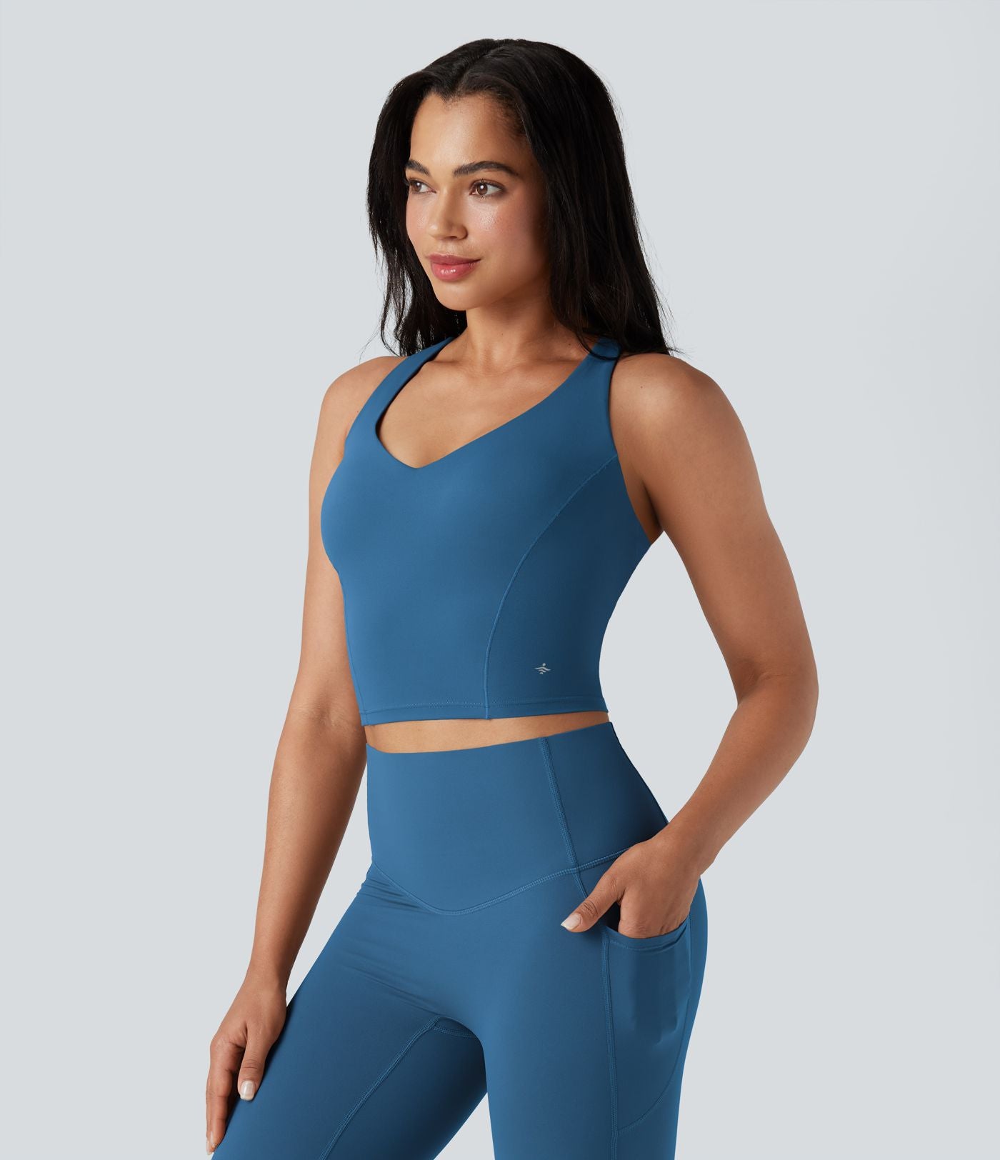 Débardeur yoga Halara UltraSculpt™ 2-en-1 push-up col V profond dos croisé
