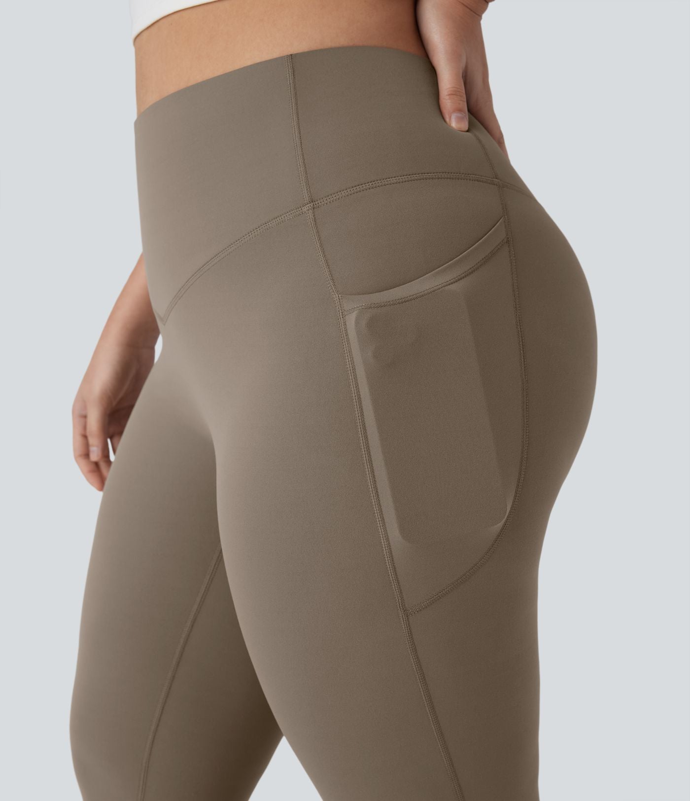 Pantalon de yoga à coupe bootcut gainant taille haute grande taille avec poches Halara UltraSculpt™