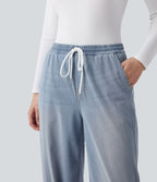 Jean décontracté Halara Flex™ taille mi-haute avec cordon de serrage et pochesns