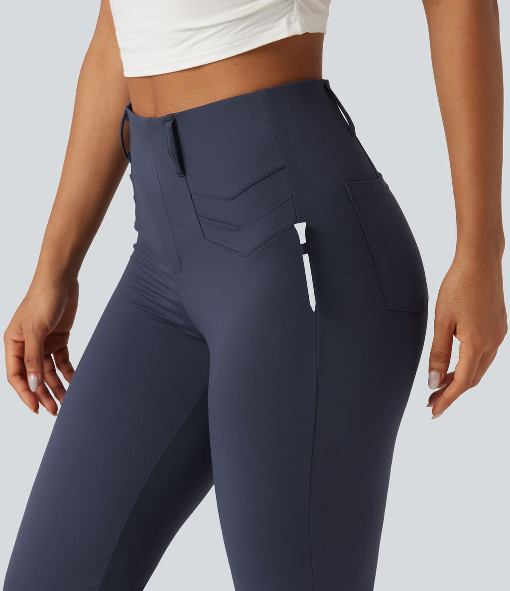Pantalon de golf flare effet frais InstantCool taille haute à séchage rapide avec poches et protection solaire UPF50+