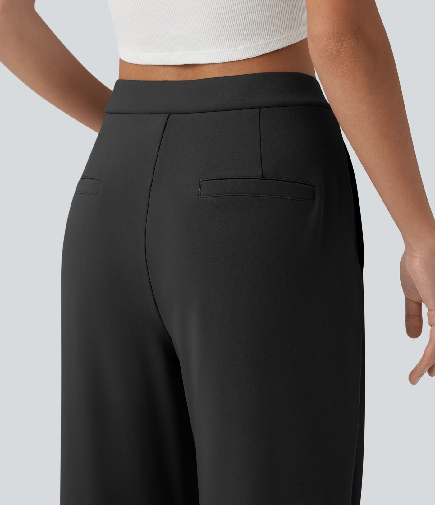 Halara Flex™ DayStretch Pantalon tailleur asymétrique jambe droite taille mi-haute avec poches
