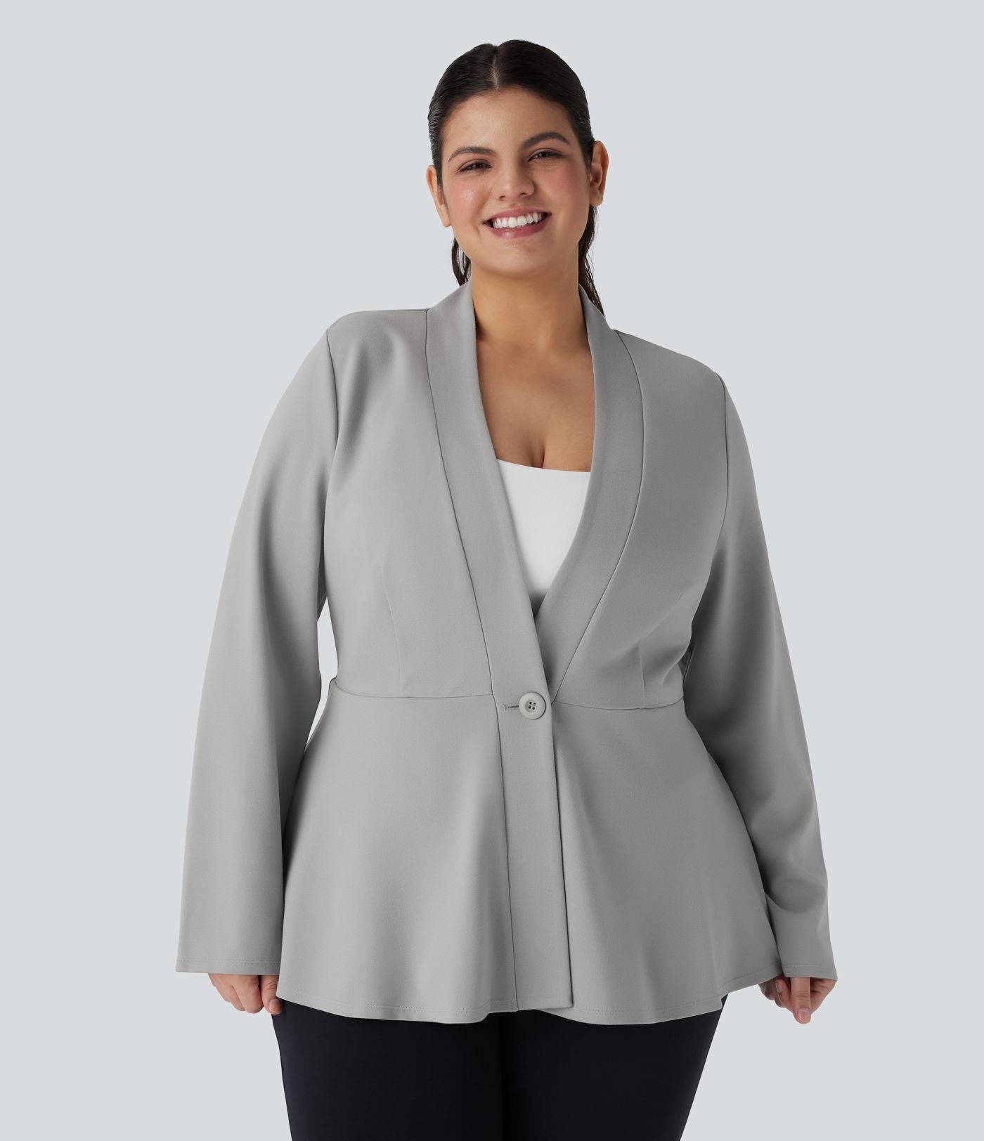 Veste de travail basque devant unique col V grande taille