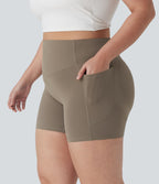 Short cycliste 7,5 cm d'entraînement gainant taille haute avec poches Halara UltraSculpt™