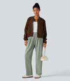 Pantalon taille mi-haute avec poches
