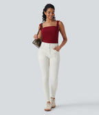 Halara Flex™ Jean skinny Casual Taille Haute Fermeture Éclair Boutonnés Plusieurs Poches Tricot Extensible