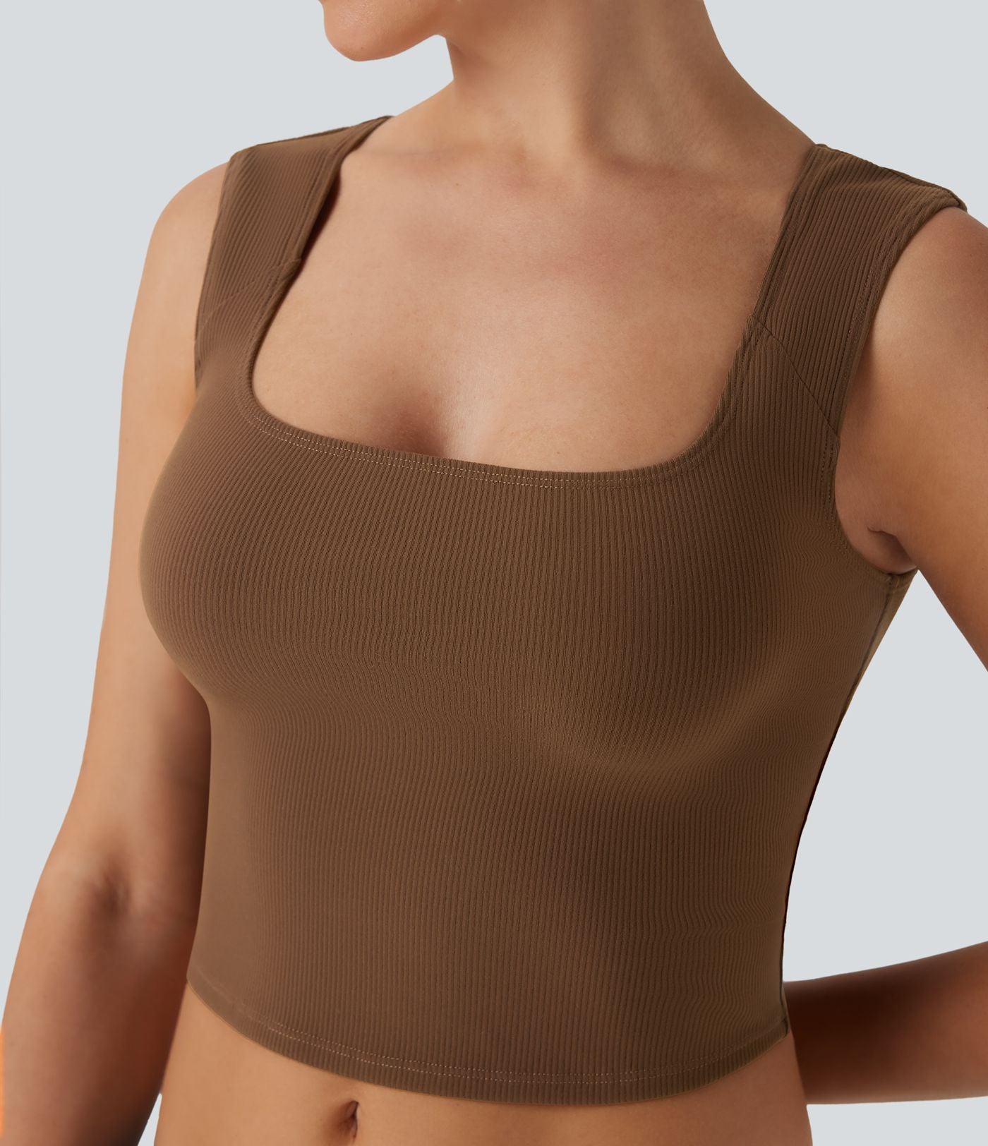 Débardeur crop casual SoftlyZero™ côtelé col U