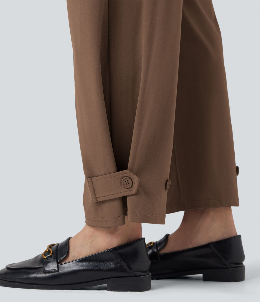 Pantalon de travail fuselé taille moyenne avec largeur ajustable Halara Flex™ DayStretch avec poches
