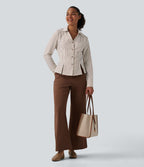 Chemise tailleur manches longues à rayures