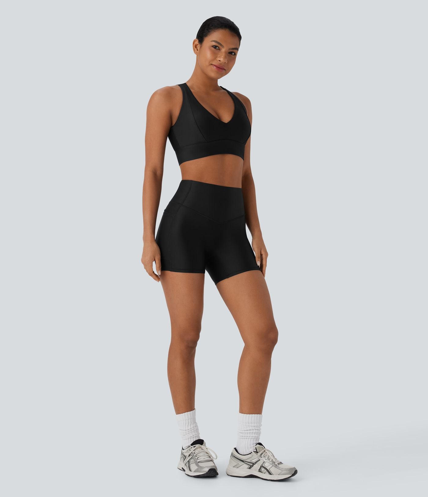 Brassière de sport yoga soutien souple brillant bonnets A-D