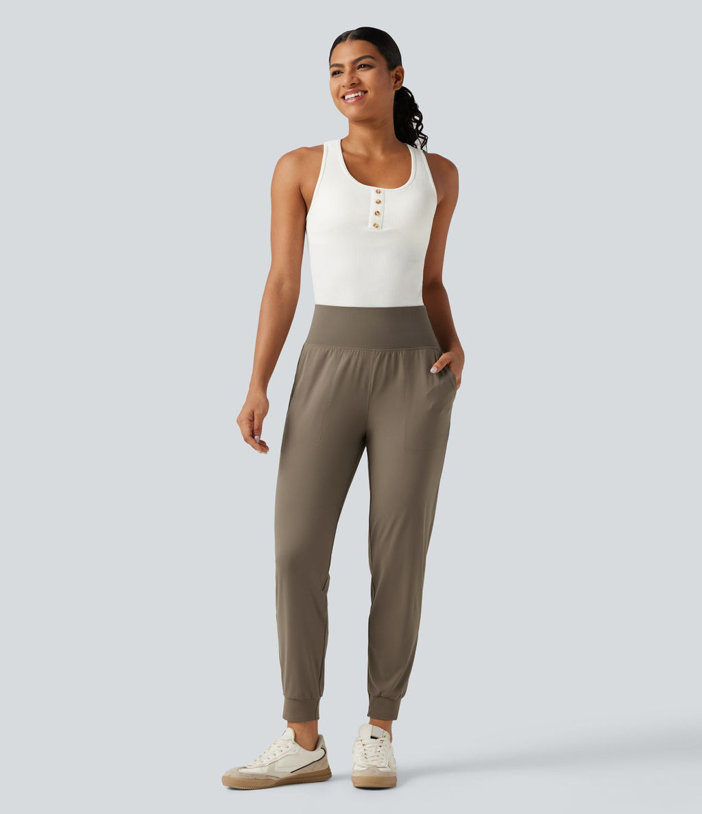 Jogging fuselé Halara UltraSculpt™ taille haute esprit bureau avec poches