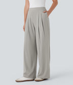 Pantalon de costume Breezeful™ à taille haute, jambes larges, poches latérales et séchage rapide