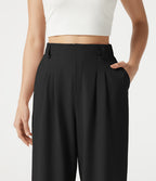 Pantalon tailleur cropped Halara Flex™ taille haute jambes larges en gaufré avec poches