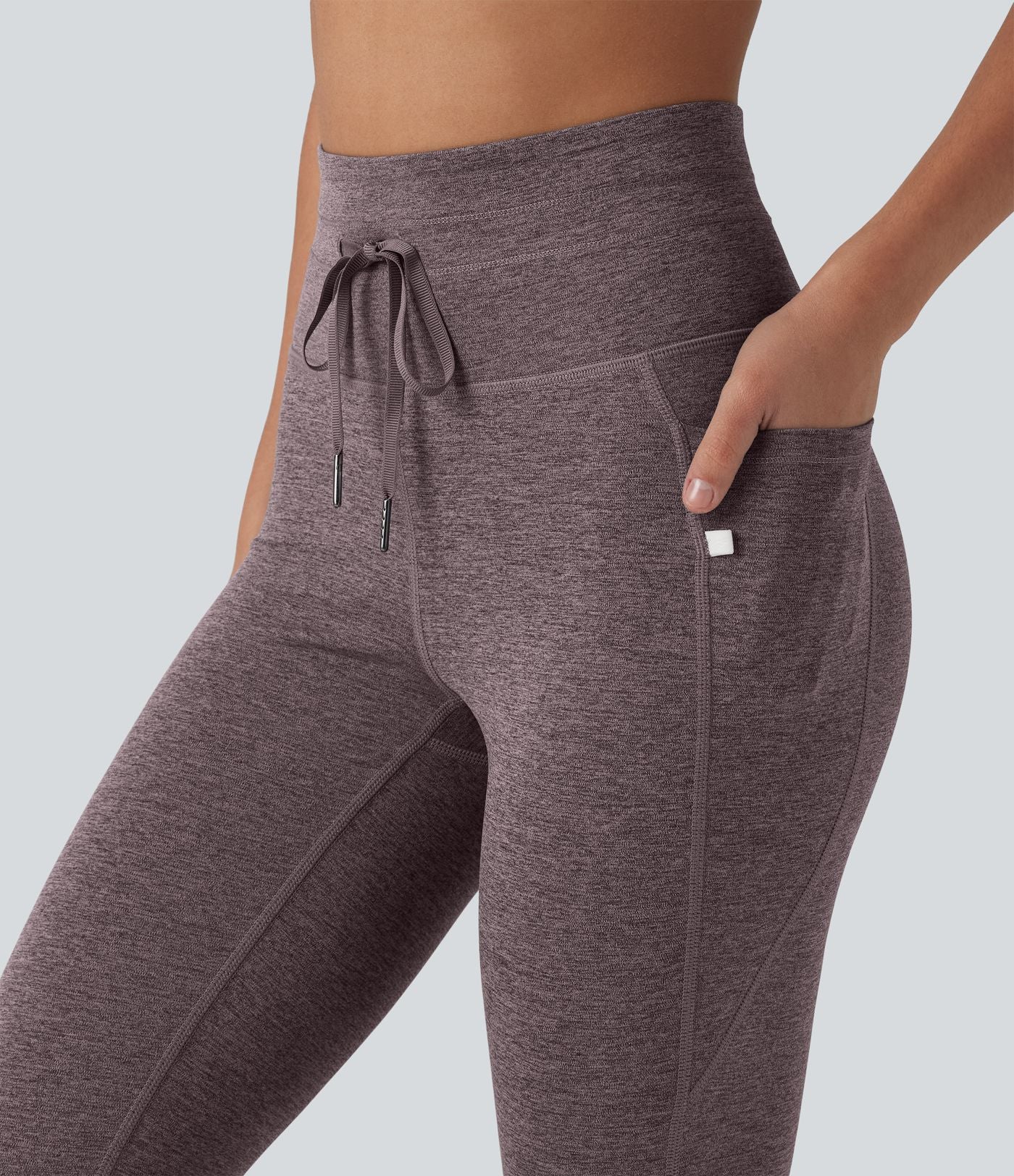 Legging 7/8 de yoga chiné taille haute séchage rapide avec cordon de serrage Halara UltraSculpt™ et poches