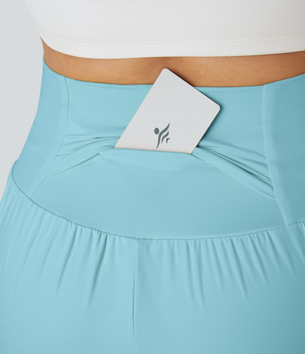 Short yoga 2-en-1 SoftlyZero™ Airy effet frais InstantCool taille très haute 12,5 cm avec poches, longueur allongée