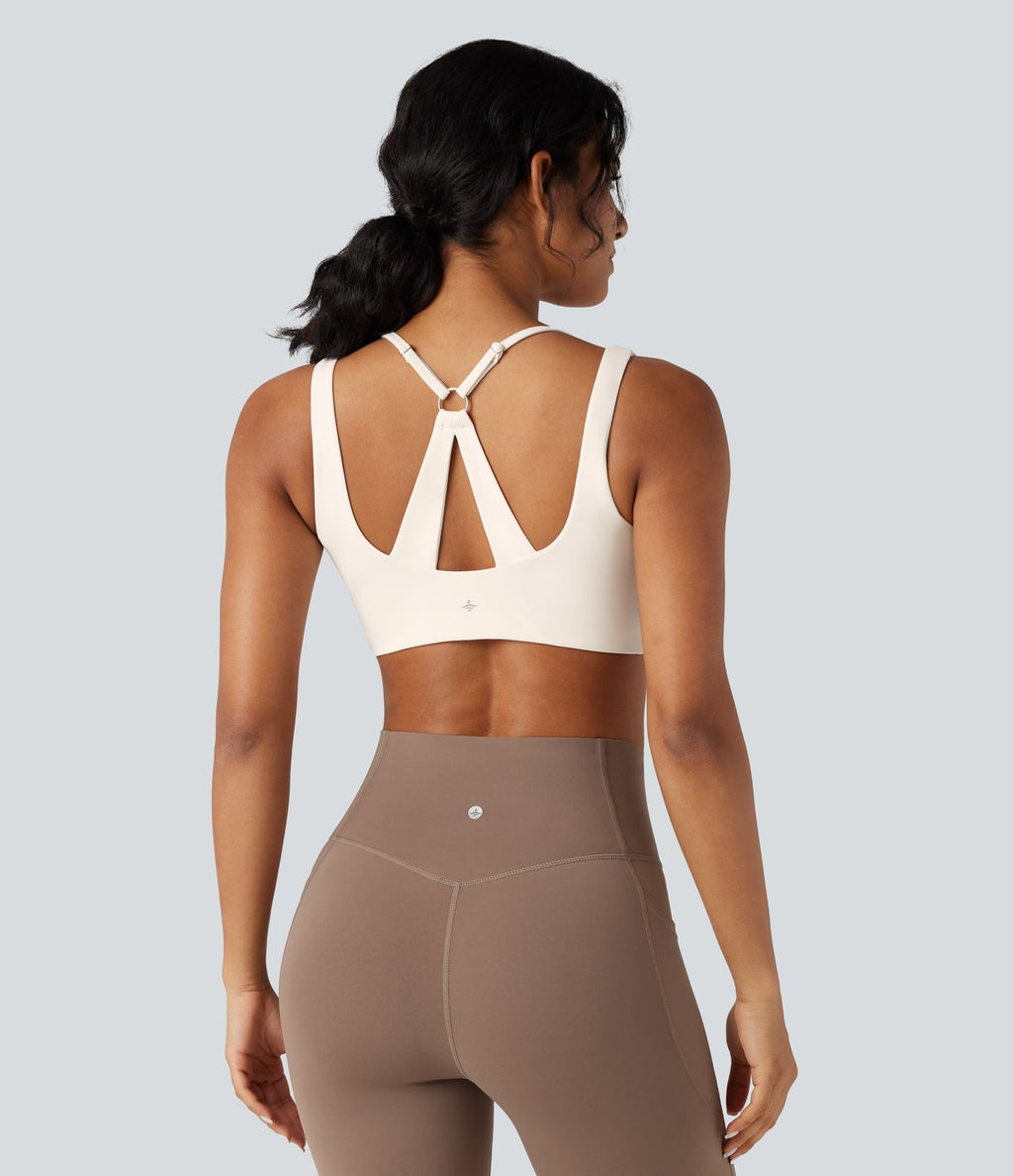 Top de sport yoga SoftlyZero™ Airy 2-en-1 découpe au dos toucher frais