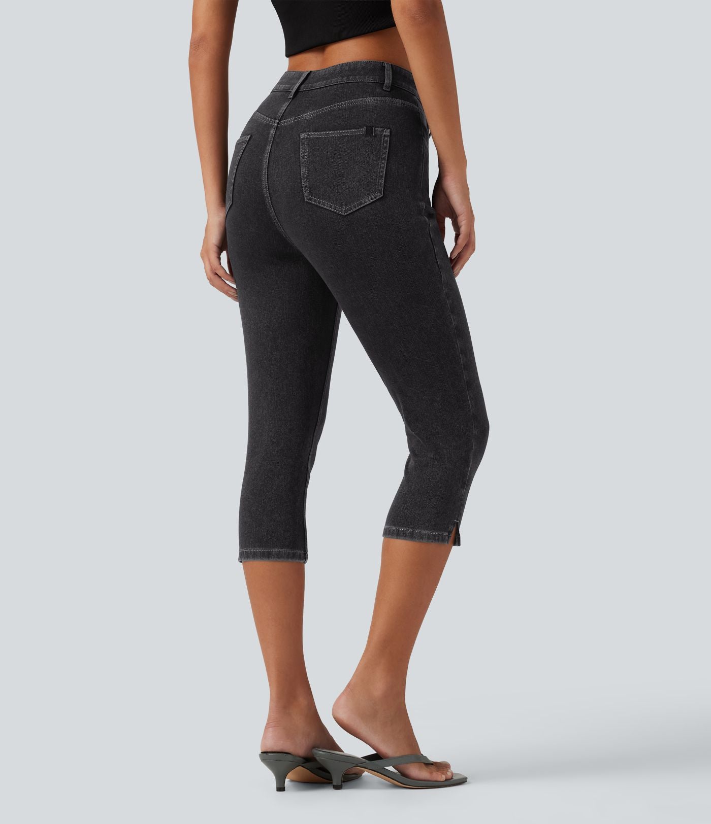 Halara Flex™ Jean slim casual capri taille haute avec fentes et poches