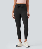 Legging yoga 7/8 SoftlyZero™ taille haute froncé avec lien dos - UPF50+