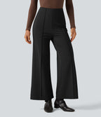 Pantalon large esprit bureau Halara Flex™ taille haute avec plis nervurés