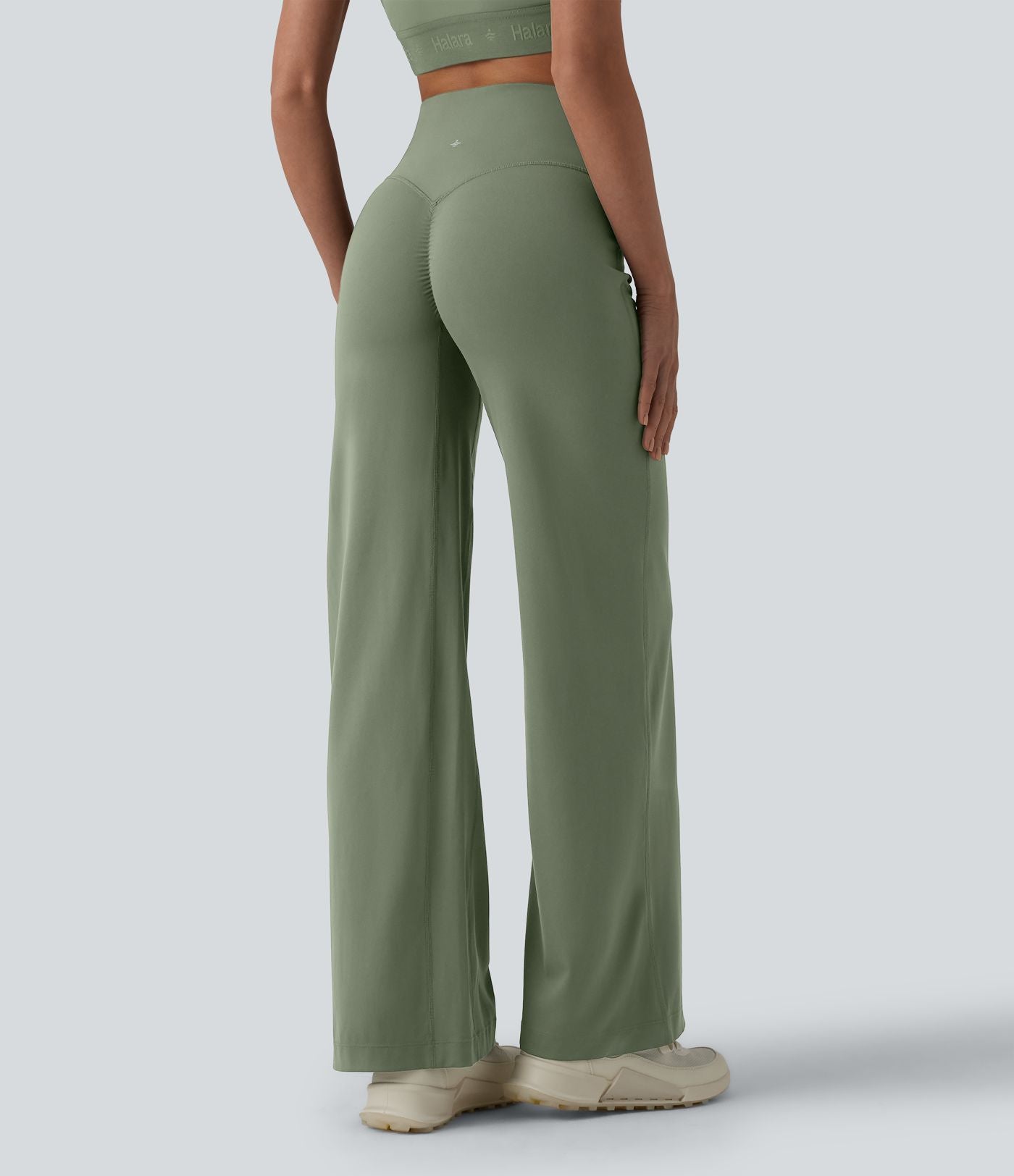 SoftlyZero™ Pantalon yoga coupe droite gainant taille haute à fronces - UPF50+