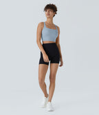 Débardeur yoga court SoftlyZero™ Airy col carré dos nu bretelles croisées effet frais InstantCool, bonnets A-C, protection solaire UPF50+