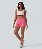 Short de yoga 2-en-1 SoftlyZero™ Airy croisé taille haute 7,5 cm effet frais InstantCool avec poches