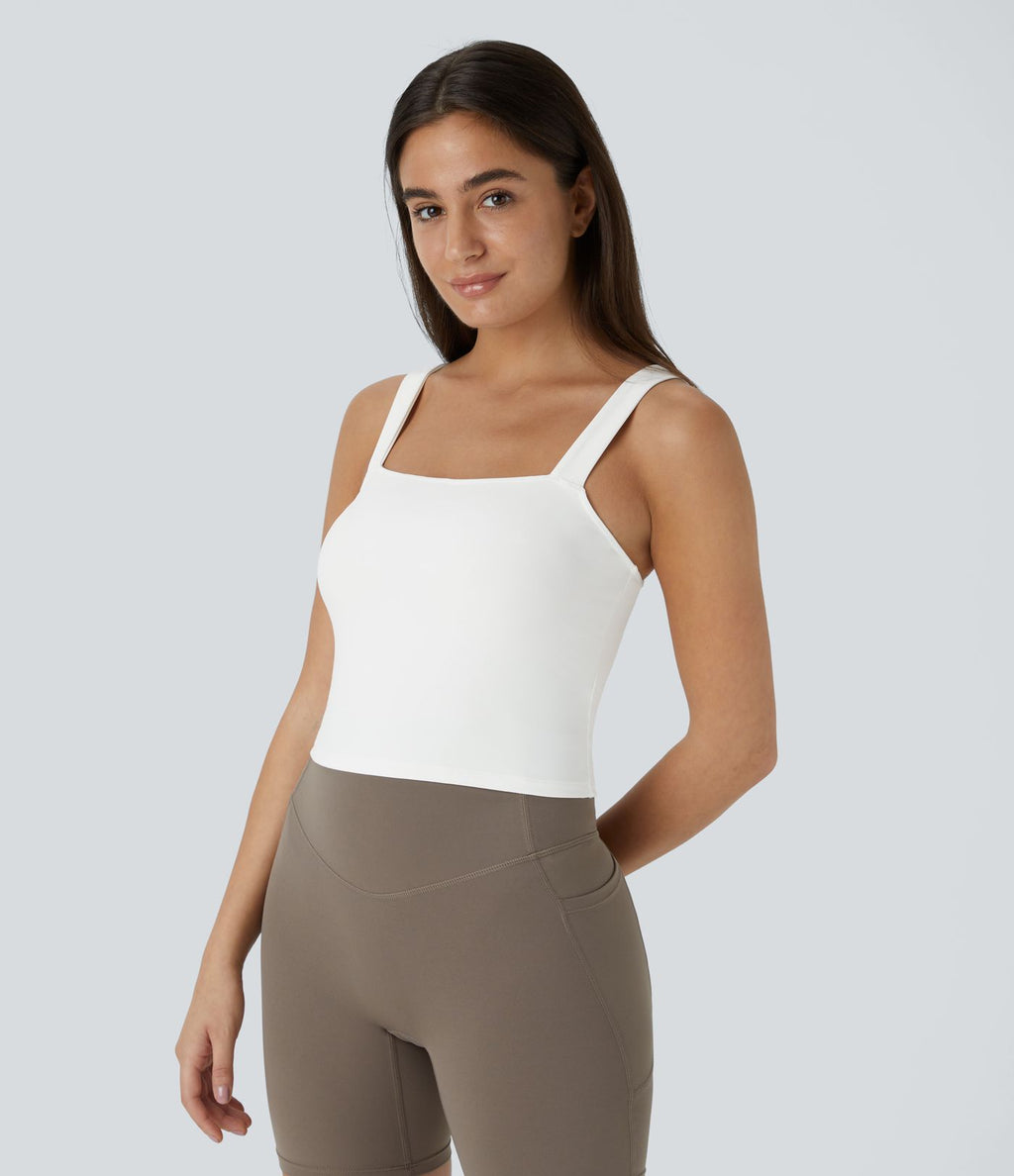 Softlyzero™ Plush Softlyzero™ Débardeur de Yoga Skinny Court à Encolure Carrée en Peluche