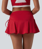 Jupe de tennis micro-courte 2-en-1 SoftlyZero™ Airy effet frais InstantCool taille basse avec fronces, cordon de serrage et poches