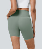 Short cycliste 17,5 cm d'entraînement gainant taille haute avec poches Halara UltraSculpt™