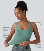 Crop top casual col U avec brassière intégrée — Bonnets B-E