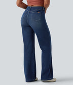 Jean droit Halara Flex™ casual taille haute avec poches