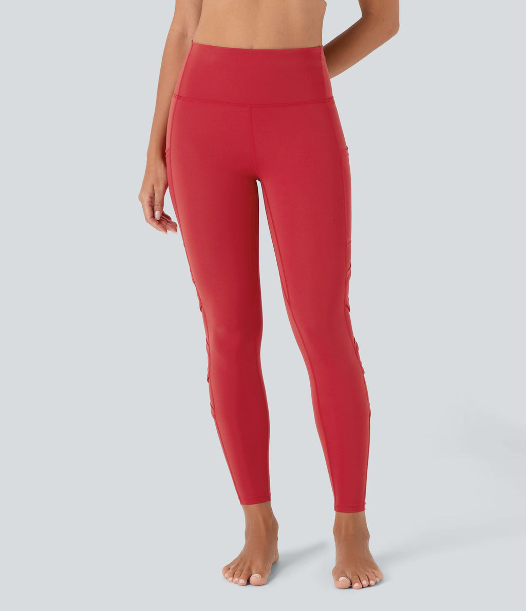 Legging de yoga 7/8 SpeedWave™ taille haute avec poches latérales et empiècements en mesh contrastés à séchage rapide