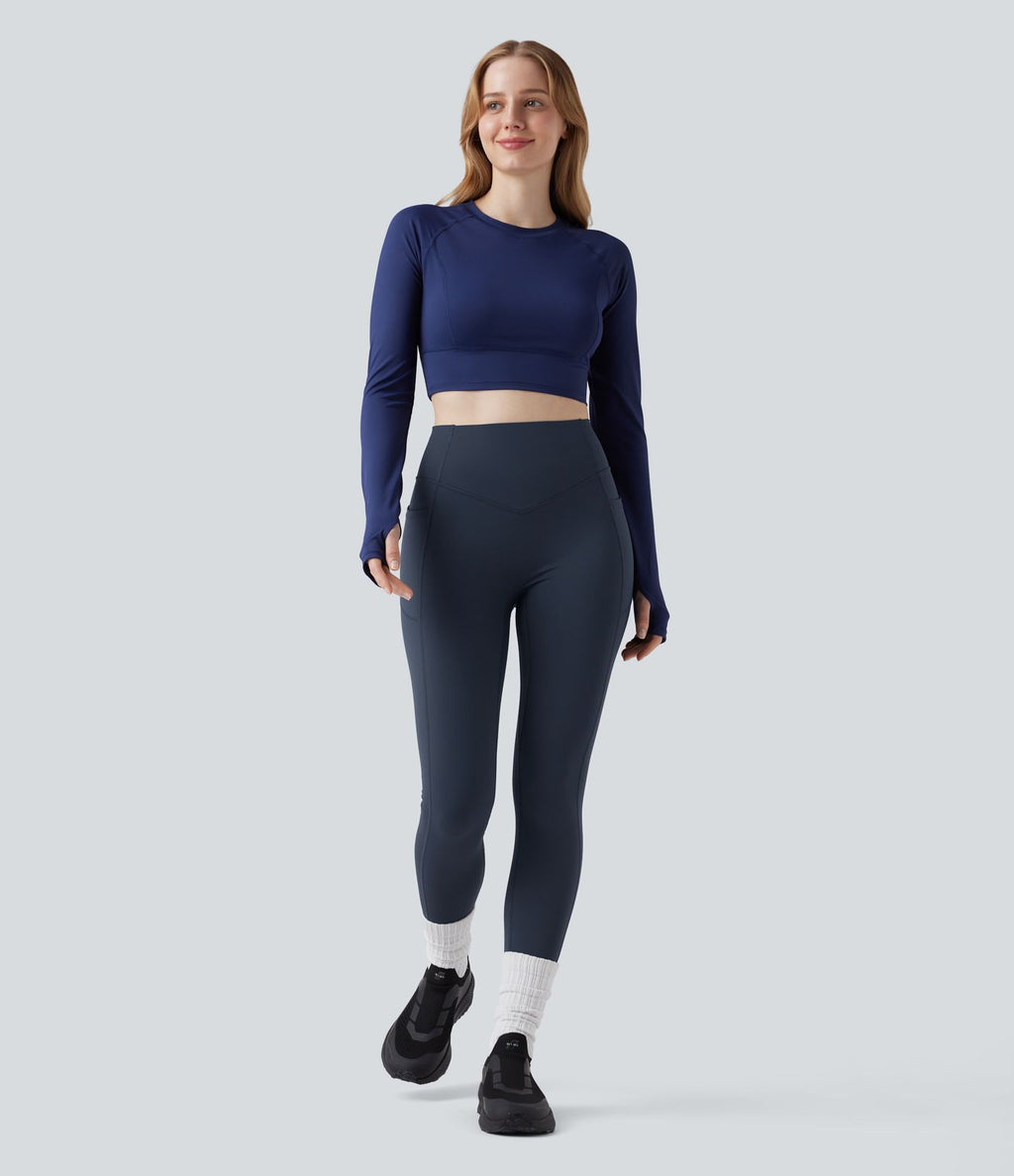 Legging de yoga thermique Halara UltraSculpt™ Heat taille haute froncé effet push-up gainant avec poches