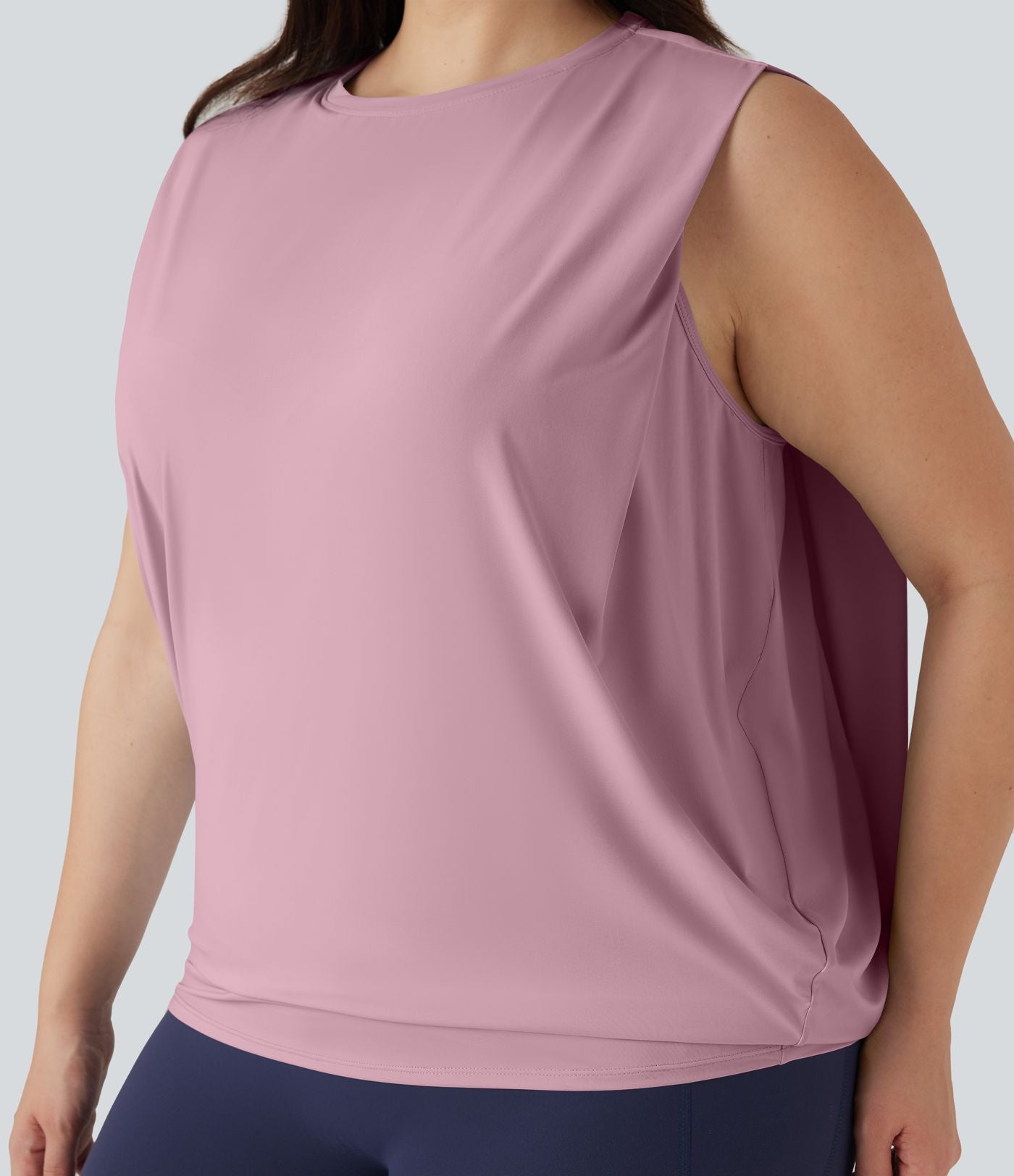 Débardeur yoga grande taille col rond Cool Touch - UPF50+