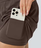 Short yoga 2-en-1 SoftlyZero™ Airy effet frais InstantCool taille très haute 12,5 cm avec poches, longueur allongée