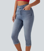 Halara Flex™ Jean slim casual capri taille haute avec fentes et poches
