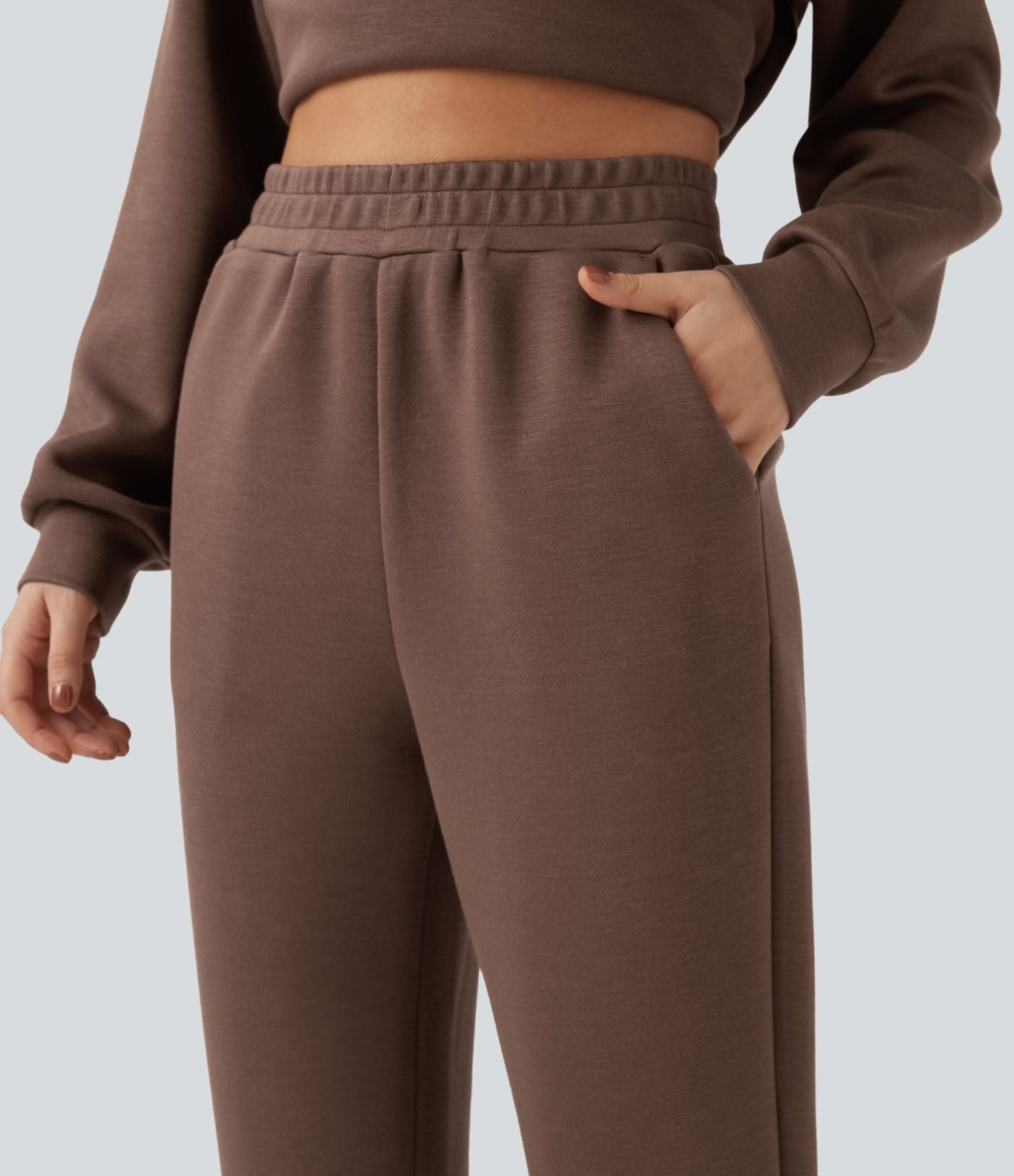 Jogging décontracté SpacerTek™ taille haute, coupe fuselée, avec poches