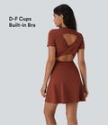 Robe de sport danse mini évasée à découpes D-F