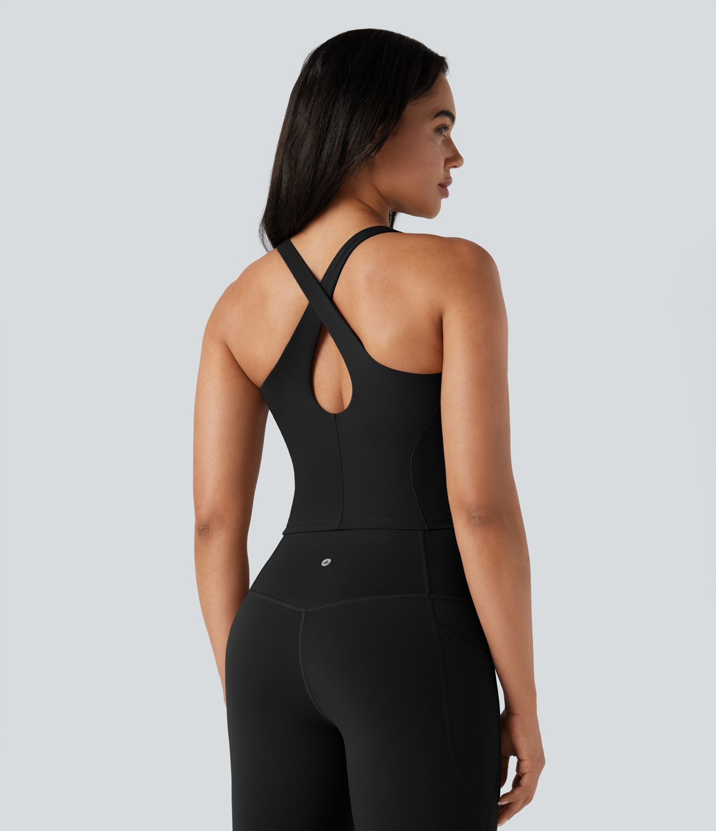 Débardeur yoga Halara UltraSculpt™ 2-en-1 push-up col V profond dos croisé