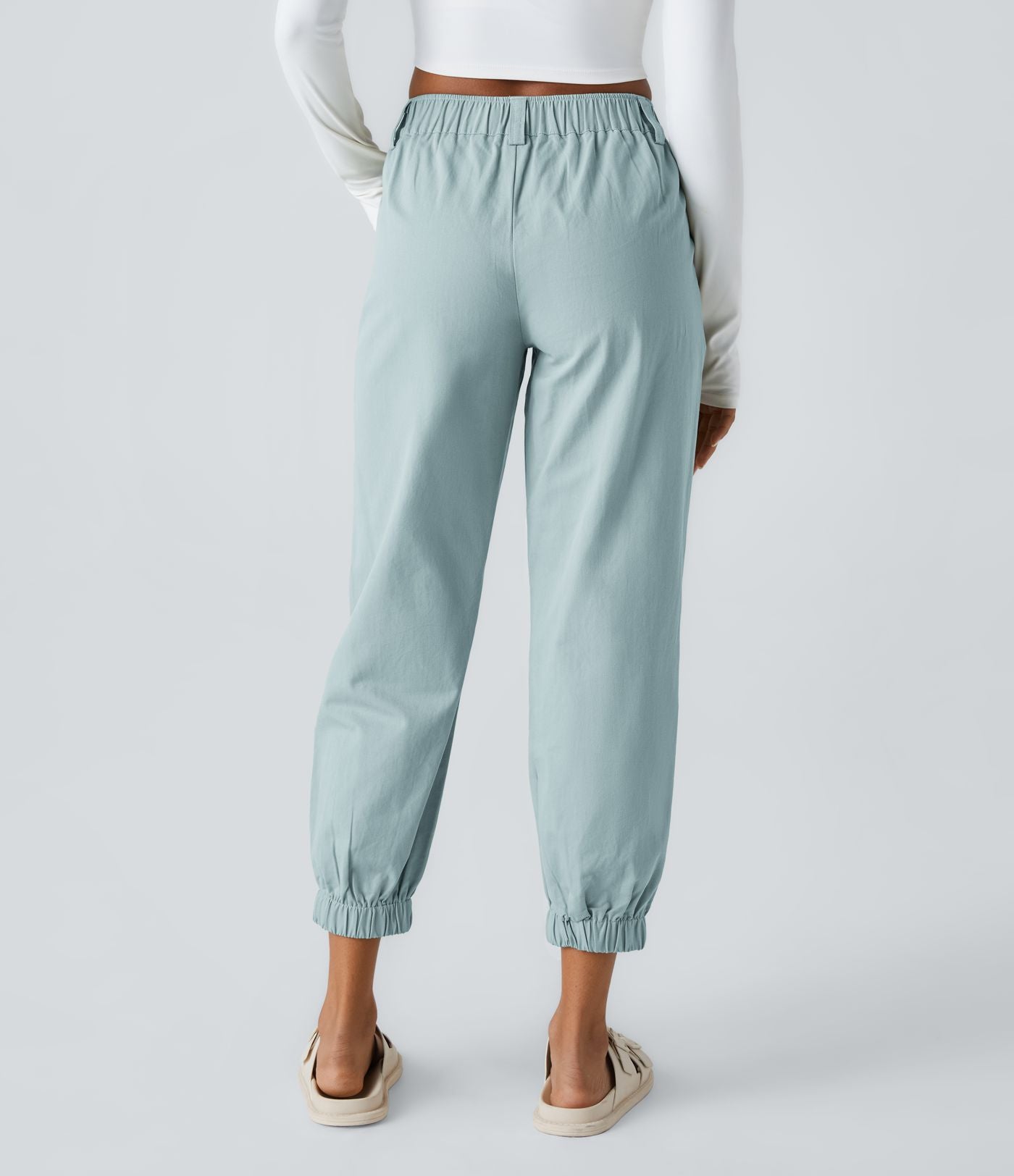 Joggings décontractés à taille mi-haute avec poches