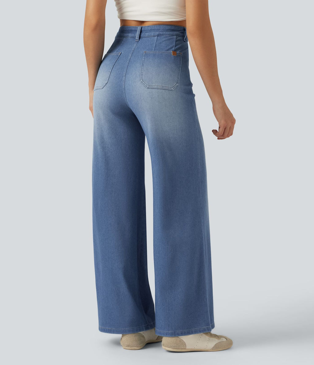 Jean large Halara Flex™ taille haute gainant avec poches