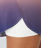 Short Yoga 2-en-1 à Taille Haute avec Poches Latérales et Ourlet Courbé Dégradé
