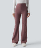 Pantalon de travail Halara Flex™ évasé à rayures, taille haute, avec poches