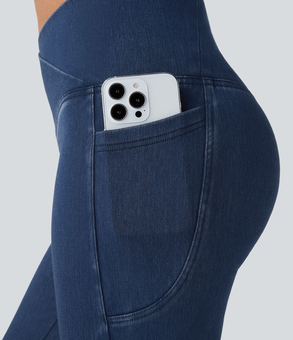 Halara Flex™ Jegging Travail Capri Tricoté Extensible Lavé Poche Latérale Croisée