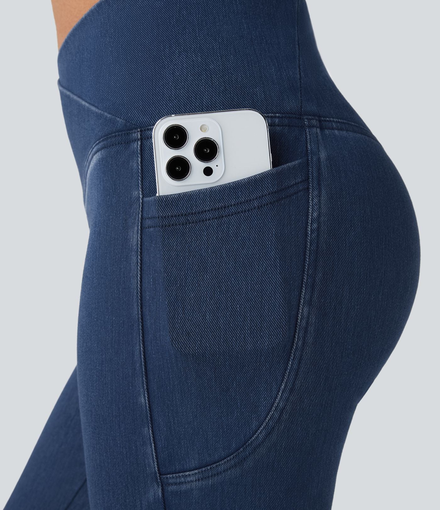 Halara Flex™ Jegging Travail Capri Tricoté Extensible Lavé Poche Latérale Croisée