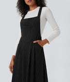 Robe de chasuble décontractée maille côtelée avec poches