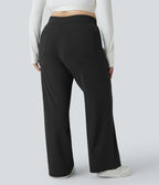 Pantalon coupe droite grande taille taille haute DayStretch avec poches