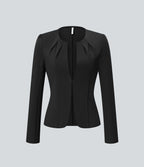Blazer de travail col rond à agrafes