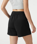 Short tailleur chino en coton taille haute à poches 7,5 cm