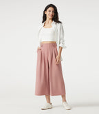 Pantalon tailleur cropped Halara Flex™ taille haute jambes larges en gaufré avec poches